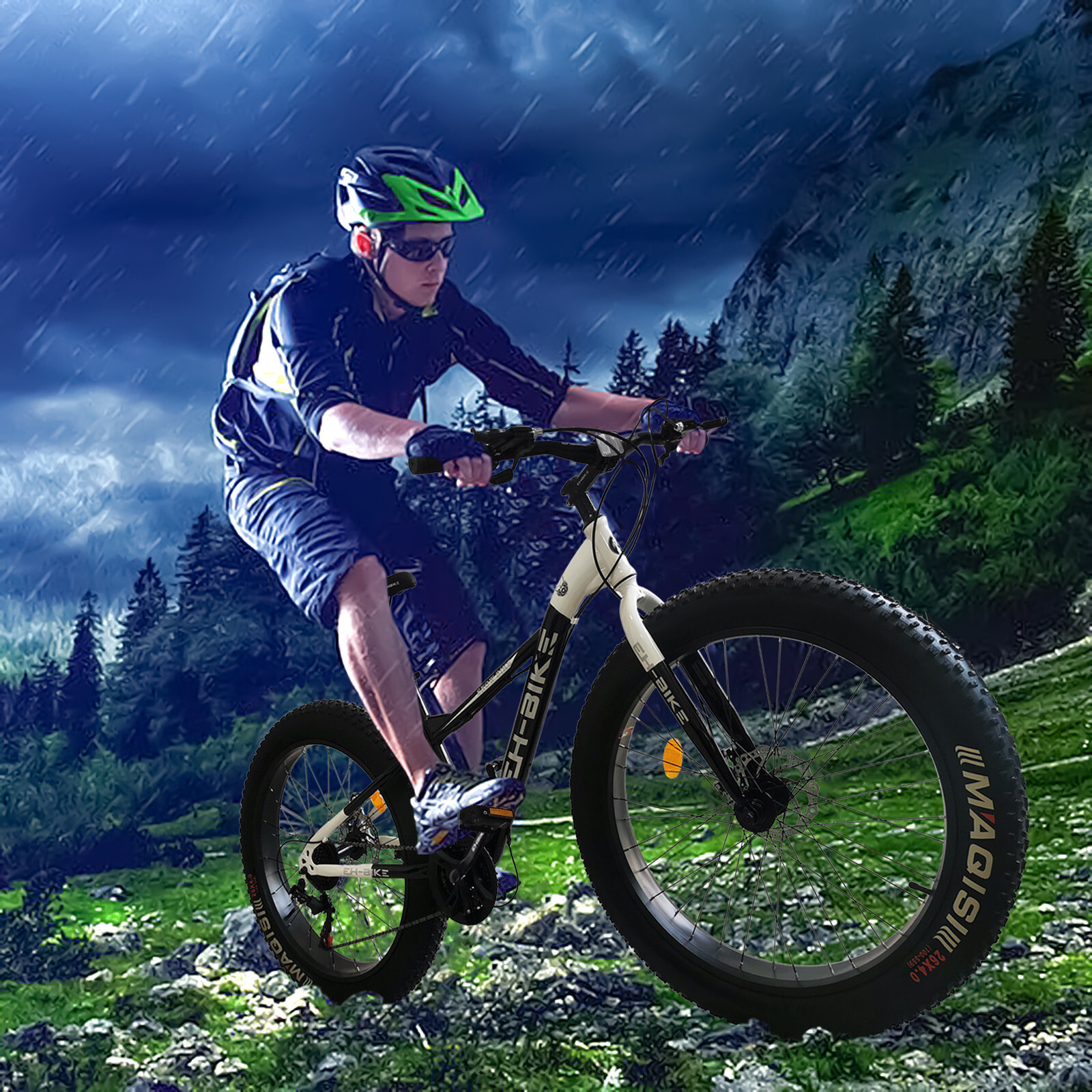 Mens Fat Tire Mountain Bike, 26-Inch Wheels, 4-Inch Wide Kno