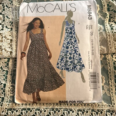 McCall's Patterns ~ Empire Dress Size 12-14-16-18-20 Uncut FF