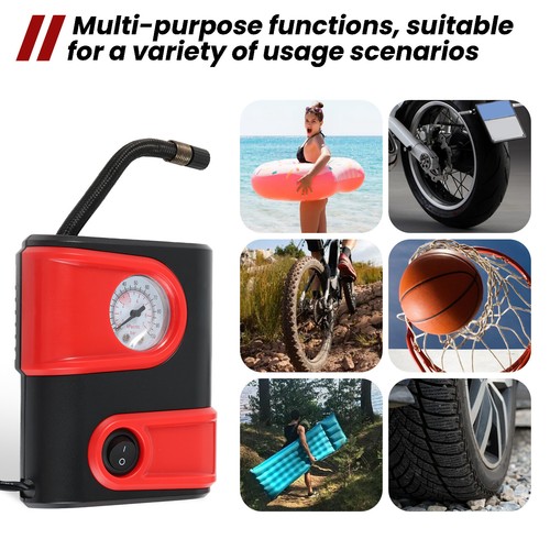 Mini Tire Inflator Car Air Pump Compressor Electric Portable Auto 12V Bike Gauge