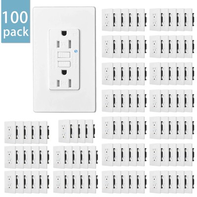 100PK Outdoor Gfci Outlet 20 Amp Tamper Resistant with LED Indicator, ETL Listed