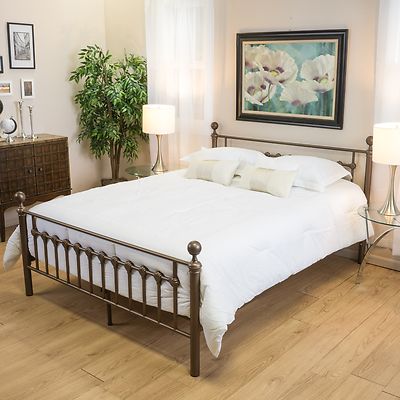 Bedroom Furniture Brown Iron Metal Queen Size Bed Frame