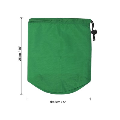 Stuff Sack 5x10" Waterproof Outdoor Drawstring Bag for Camping Green