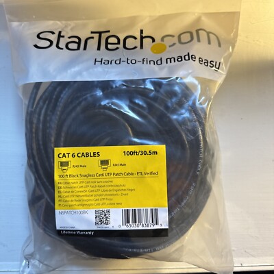 StarTech.com 100ft CAT6 Ethernet Cable - Black Snagless Gigabit - 100W PoE UTP