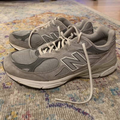 New Balance M990GL3 Gray Heritage 990v3 USA Made Running Shoes Men s 12 4E Wide