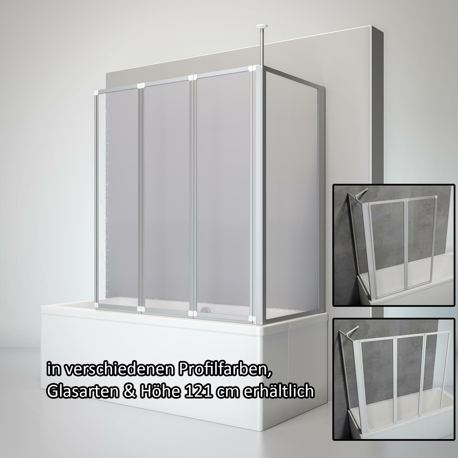 Badewannenaufsatz Duschabtrennung Faltwand Duschwand Badewanne Schulte Trennwand