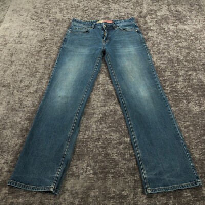 Rock & Roll Cowboy Jeans Men 32x32 Blue Double Barrel Relaxed Straight Tag:33x34