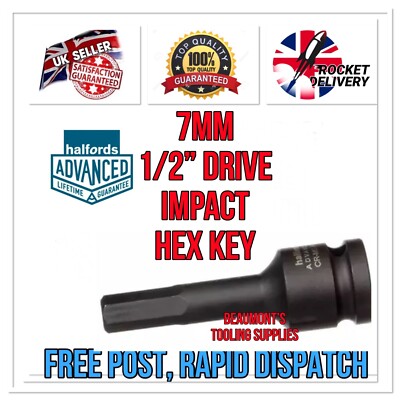 7mm HALFORDS ADVANCED 1/2 Drive Impact Hex Key Socket Tool *FREE RAPID POST*