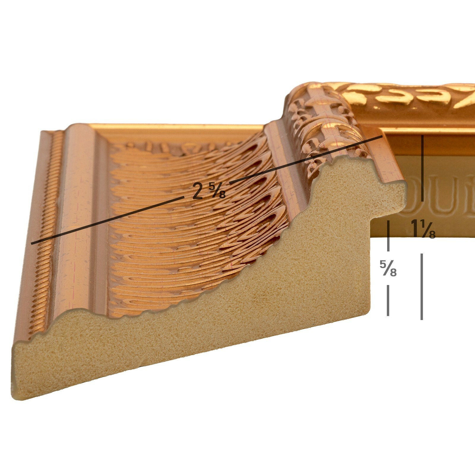 Craig Frames Maximus, 2.625" Ornate Roman Gold Picture Frame With a Mat