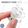 Hovom 4PCS USB LED Car Interior Atmosphere Lamp, Portable Mini Car LED Night Light Decoration, Plug-in USB Automotive Ambient Lighting Kit, Universal for Cars SUVs Trucks RVs (Ice Blue)