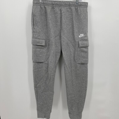 Nike Men's Sportswear Club Fleece Cargo Pants CD3129-063 Gray White Size L