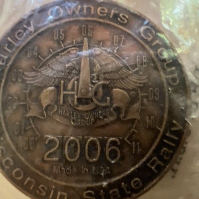 Harley Davidson Owners Group (HOG) Wisconsin State Rally 2006 USA Brass Vest Pin