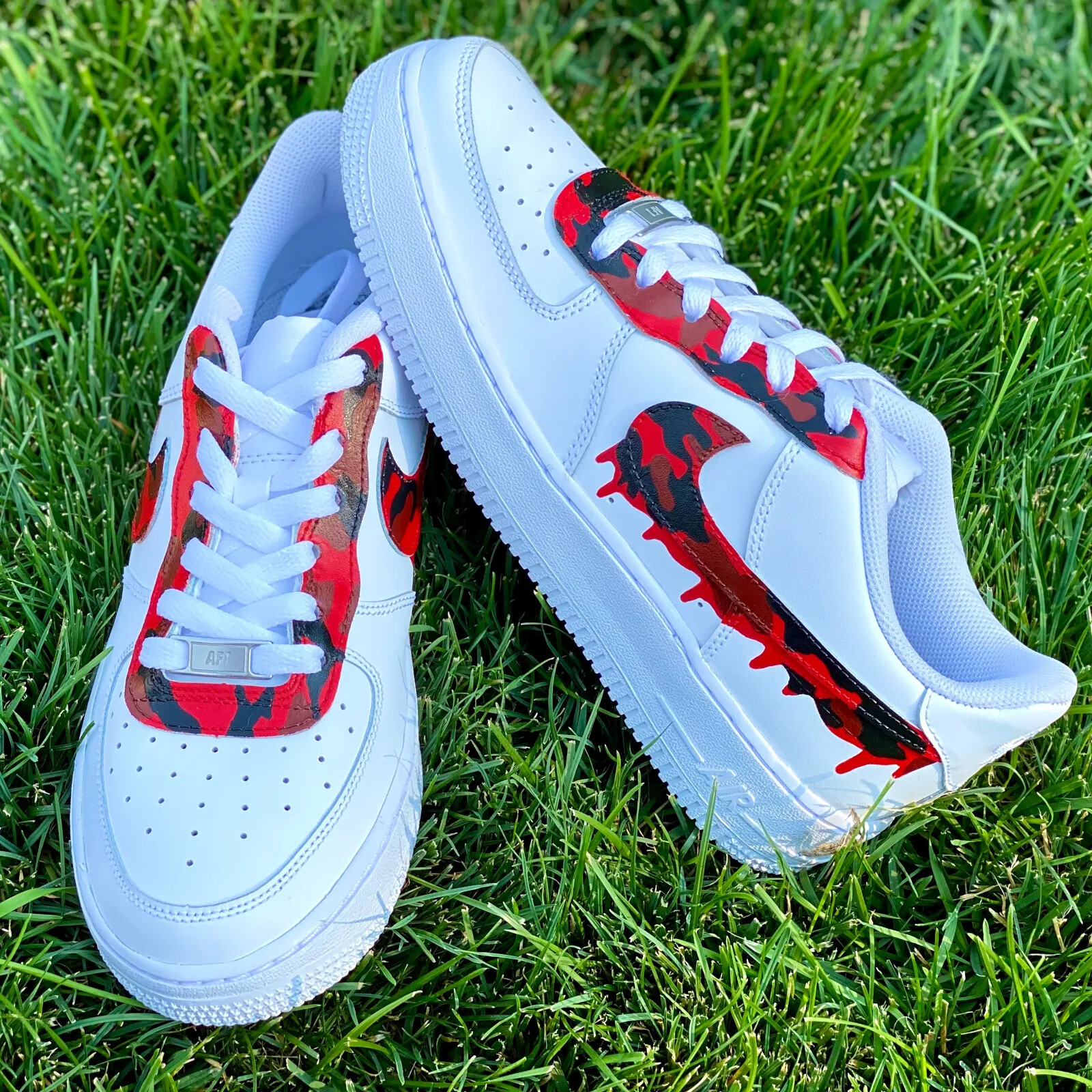 nike air force 1 red and blue tick