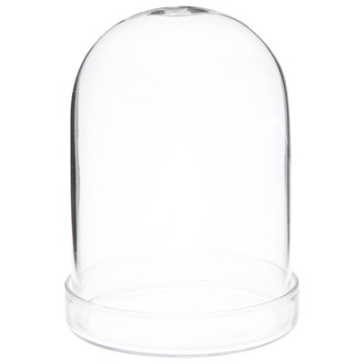 Plymor 3'' x 4'' Glass Display Dome Cloche (Clear Glass Tray Base), Pack of 6