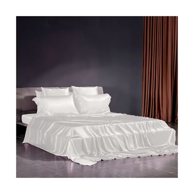 THXSILK 22 Momme Silk Sheet Set 4 Pcs, 7A+ Silk Bed Sheets, Luxury Bedding Se...