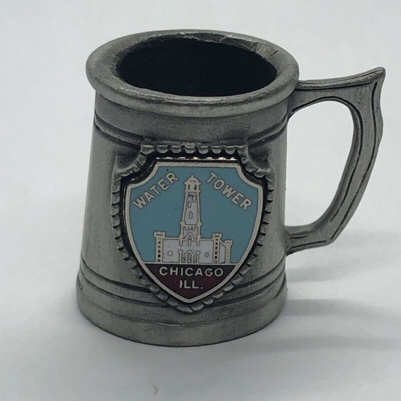 Chicago Water Tower Souvenir Beer Mug Stein Tankard Style Pewter Thimble by Fort