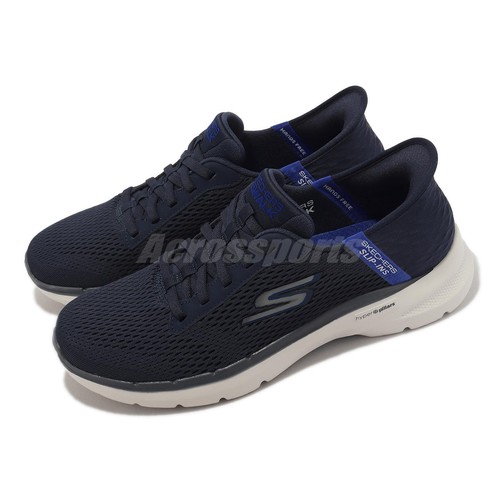 Skechers Go Walk 6-Free Hand Slip-Ins Темно-синие мужские повседневные туфли 216279-NVBL