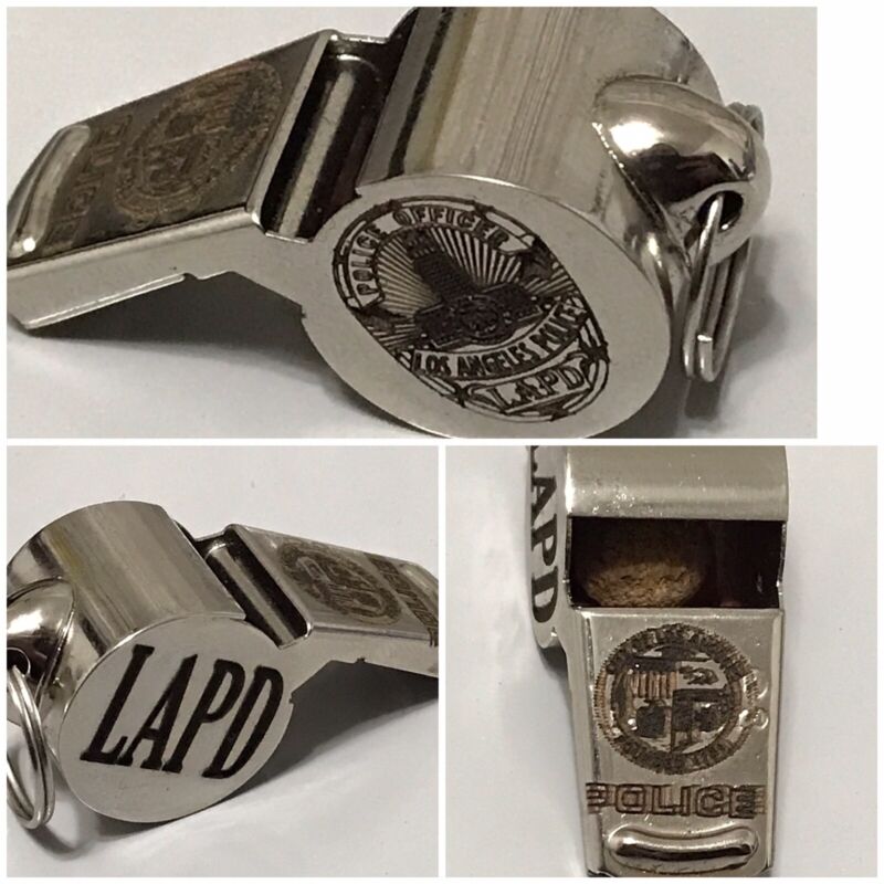 Lot-1 LAPD engraved police whistle Galls Brand Police Whistle Los Angeles LA