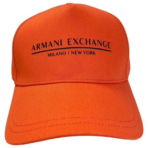 Armani Exchange Men's Logo Baseball Cap Snap Back Orange