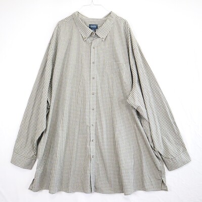 Harbor Bay Shirt Mens 5XLT Tall Casual Pocket Button Down Gingham Long Sleeve