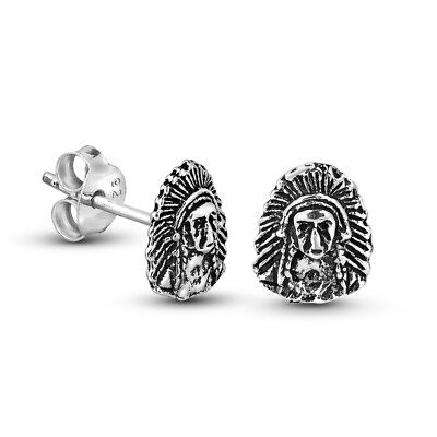 Native American Style Sterling Silver Post Stud Earrings