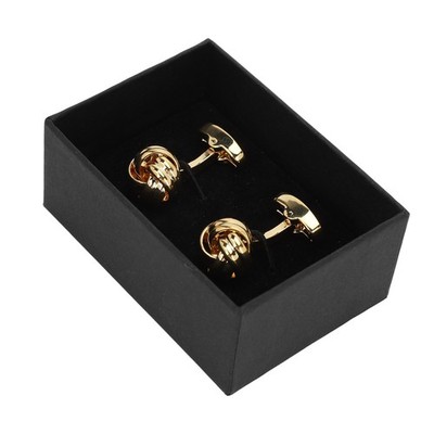 Noeud Boutons De Manchette Twisted Style Double Layer Gold Plating Design On OBF