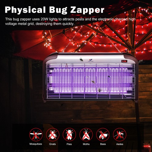 2Pcs Bug Zapper Indoor UV Fly Mosquitoes Attack Light Catcher 30W Free Lure