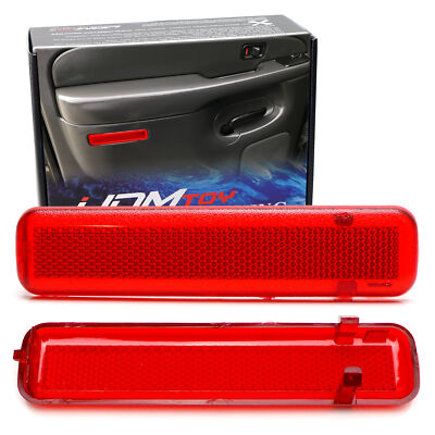 Red Interior Side Door Reflector Panel Covers For Chevy Avalanche Silverado GMC