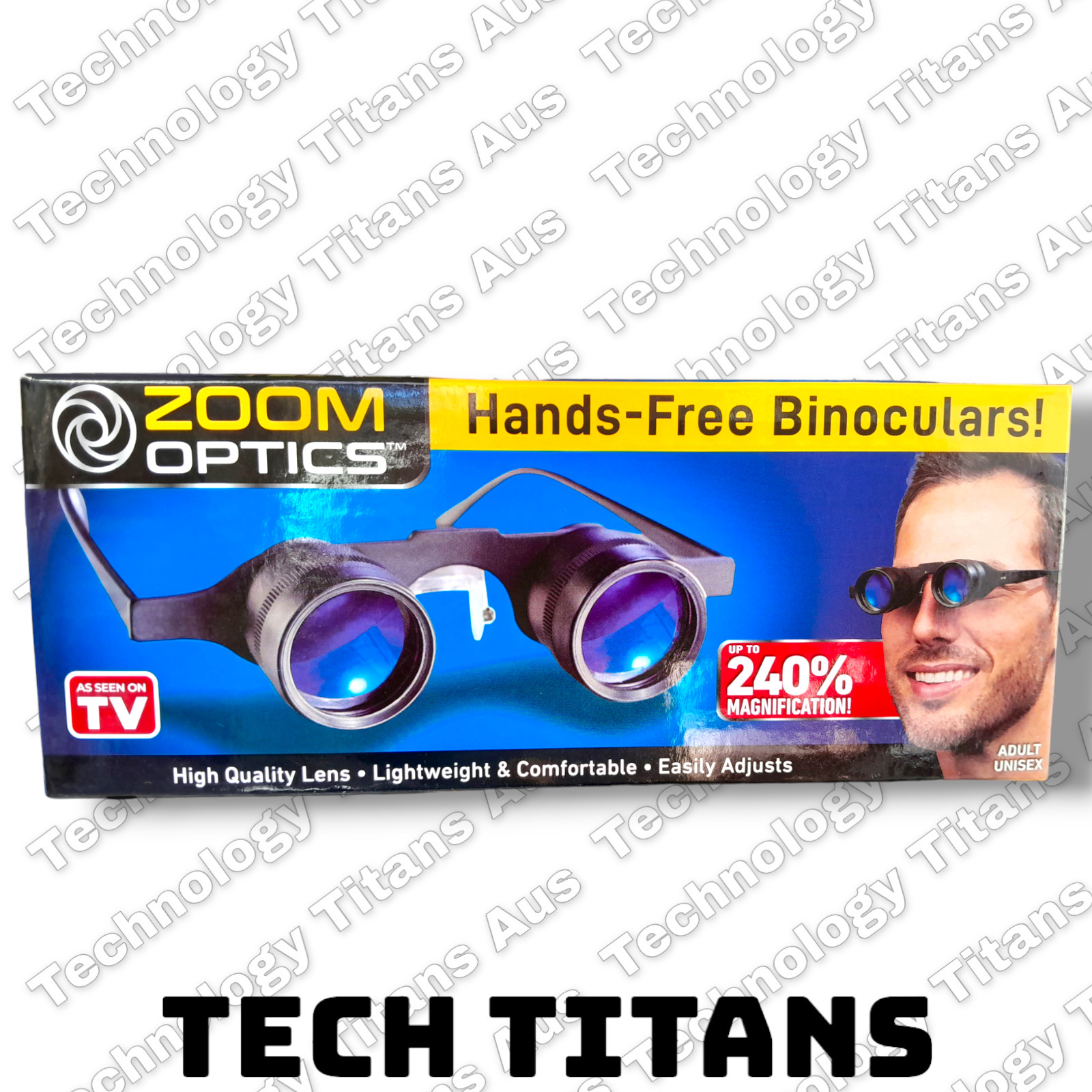 Zoom Optics Binoculars  AS SEEN ON TV Hands Free 240%Magnification Lightweight