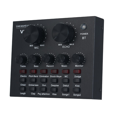 V8 Audio BT External Live Sound Card for Computer Phone Recording Broadcast X0H1