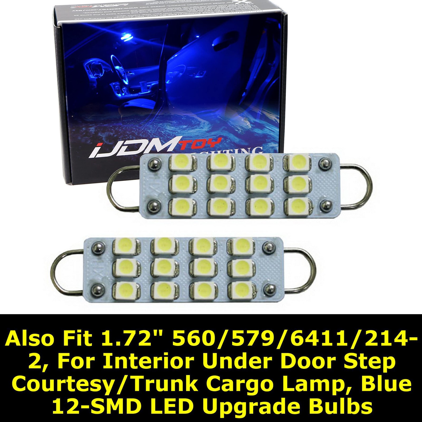 43mm 578/211-2/ Rigid Loop LED Car Interior Light Replacement Bulbs by iJDMTOY