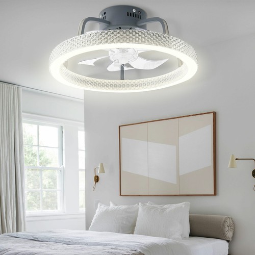 TCFUNDY LED Ceiling Fan with Light Phone & Remote Control with Bluetooth Speaker