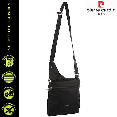 Pierre Cardin RFID Cross Body Bag Travel Anti-Theft Slash Proof - Black  9321469823827 | eBay