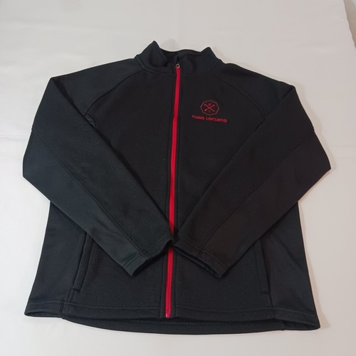 VTG Spyder CHRIS LOCURTO Men's L Black Full-Zip Embroidered Logo Fleece Jacket
