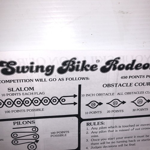 Swing Bike TEST YOUR SKILLS Bicycle Riding Sheet