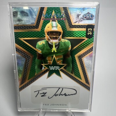 Tez JOHNSON 2024 Wild Card Auto Mania Auto Rookie Card Oregon Ducks RC SSP #3/3