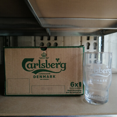 Carlsberg Becher aktuelles Design 6x Glas 0,25 l Gastro