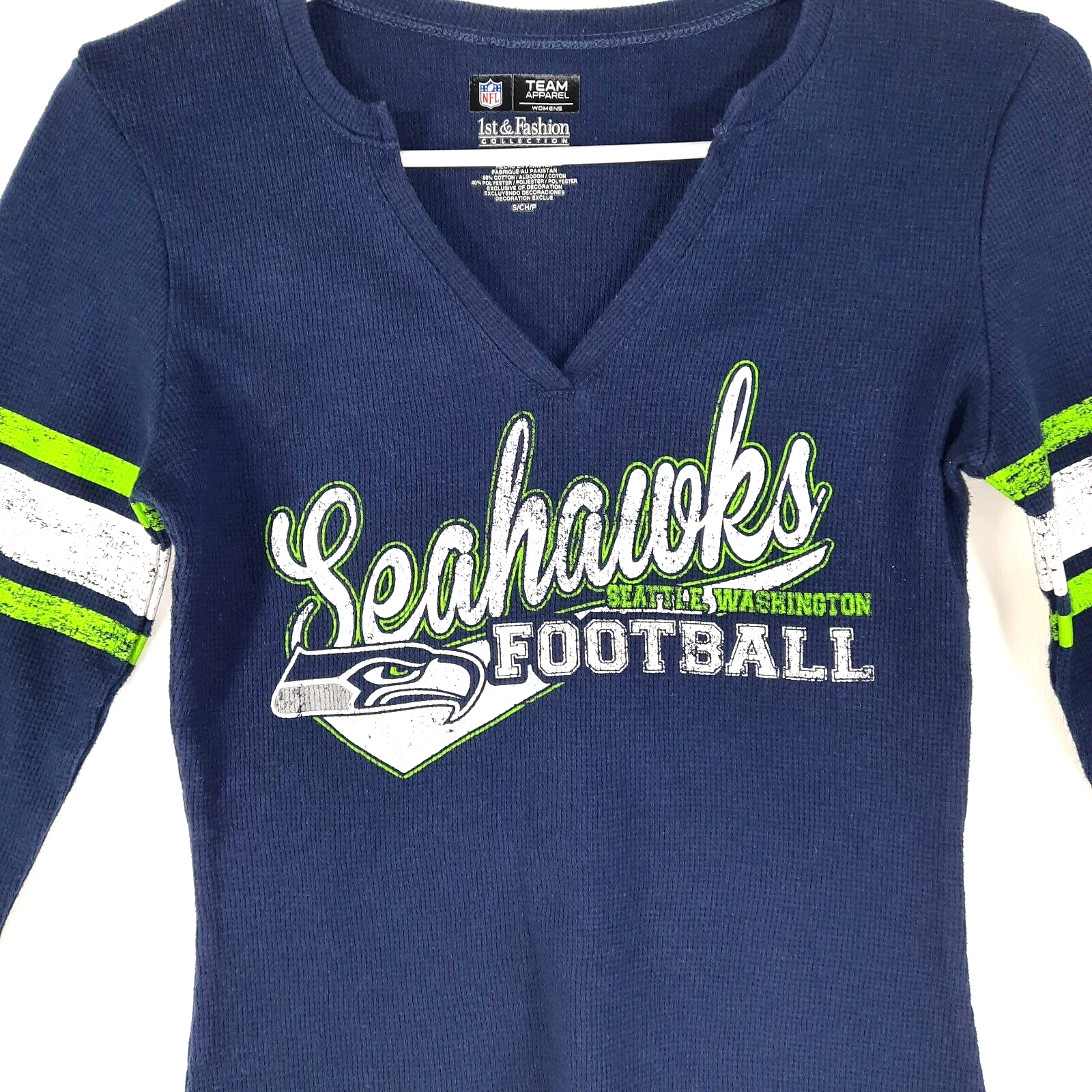 Seattle Seahawks , NFL Team Apparel, Womens Long sleeve flannel t-shirt (Small)