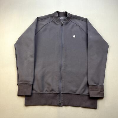Apple Sweatshirt Jacket Adult Medium Gray Full Zip Technology Computer Employee