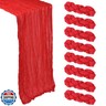 8 Pack Red Cheesecloth Table Runner 10Ft Gauze Cheese Cloth Table Runner 120 Inch Boho Sheer Rustic Fabric for Summer Decor Bridal Baby Shower Wedding Centerpiece Home Table Decoration