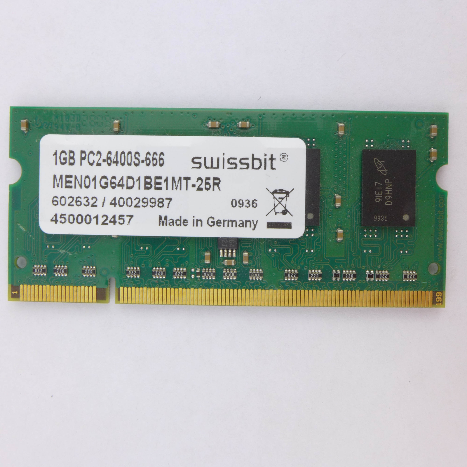 ORIGINAL 1 GB DDR2 SDRAM PC2-6400 MEN01G64D1BE1MT-25R Ram Arbeitsspeicher ✅