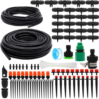 Drip Irrigation Kits, 100ft/30M Garden Plant Watering Sprinkler System with D...