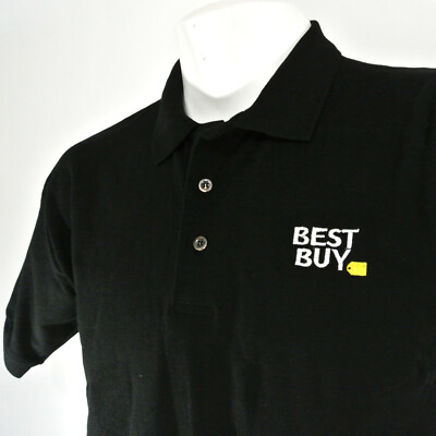 BEST BUY Electronics Store Employee Uniform Polo Shirt Black Size L Large NEW