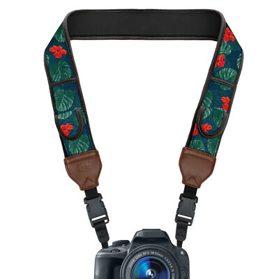 Camera Strap with Tropical Neoprene Design and Quick Release Buckles