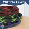 Expandable Braided Sleeving, PET Automotive Wire Loom, Flexible Cable Management for Audio Video and Other Home Device, Cord Protector from Pets (Black Blue, 1/2