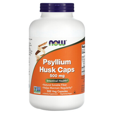 Now Foods Psyllium Husk Caps 500 мг 500 растительных капсул с гарантией качества GMP, веганский,