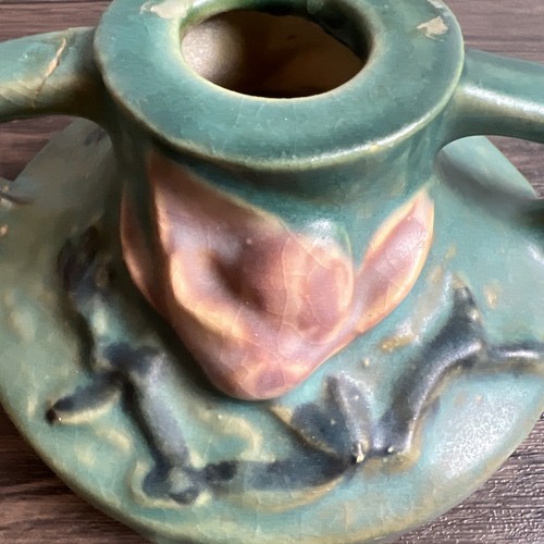 1940s Roseville Pottery Candlestick Holder See Description & Photos