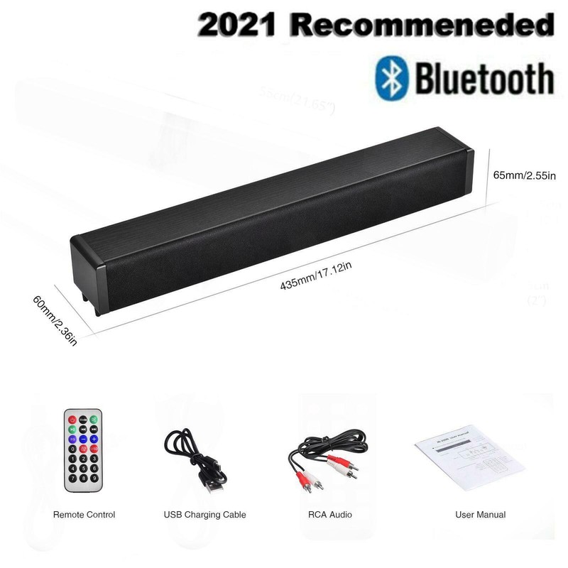 Bar 4 Speaker System Wireless Bt Subwoofer Tv Home Theater&remote