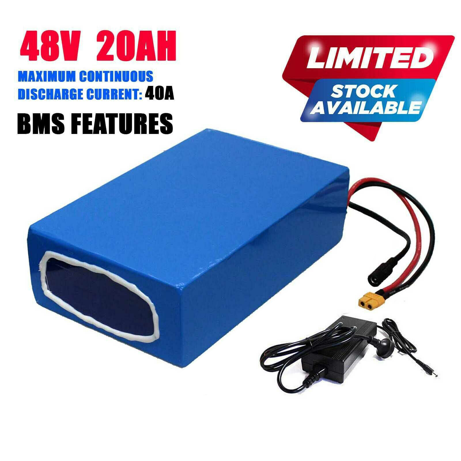 48V 20Ah Lithium Battery for 1500W 2000W Electric Bike eBike Kit with