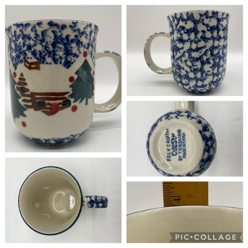 Folk Craft CABIN IN THE SNOW by Tienshan, 4 pc Place Setting, Winter, Christmas