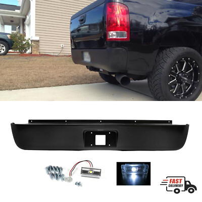 Primer Black Steel Rear Bumper Roll Pan For 2007-2013 Chevy Silverado 1500